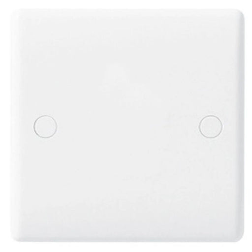 BG White Round Edge Blank Plate 1 Gang