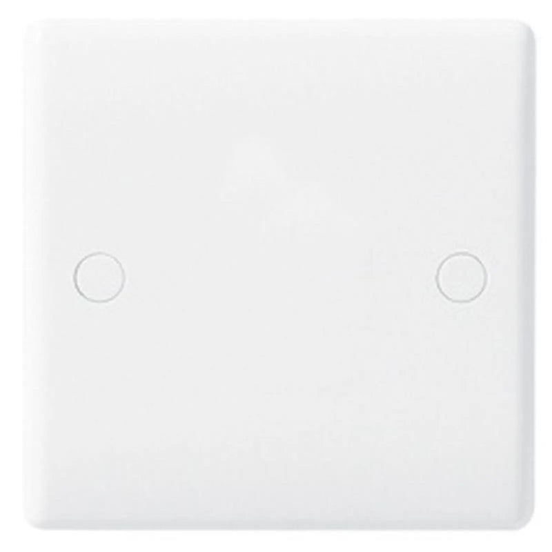BG White Round Edge Blank Plate 1 Gang
