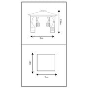 Pagoda Oxford Gazebo 3m Grey
