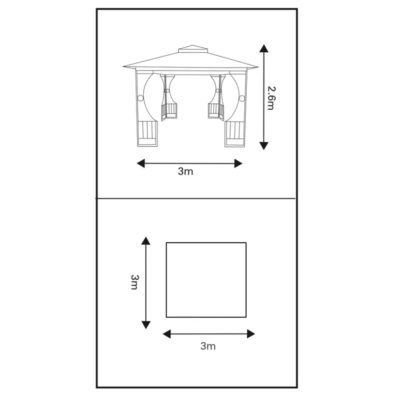 Pagoda Oxford Gazebo 3m Grey