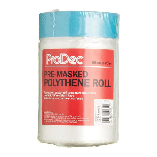 ProDec Pre-Masked Polythene Roll 55cm x 25m
