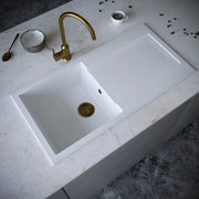 Ellsi White Comite Sink & Waste 1 Bowl 100 x 50cm