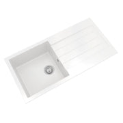 Ellsi White Comite Sink & Waste 1 Bowl 100 x 50cm