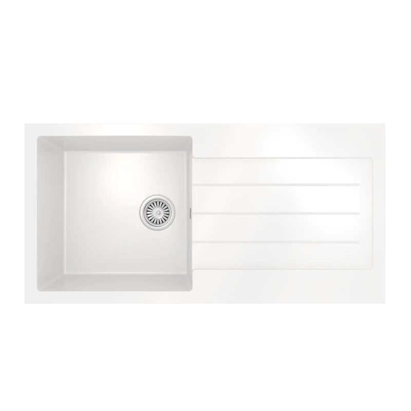 Ellsi White Comite Sink & Waste 1 Bowl 100 x 50cm
