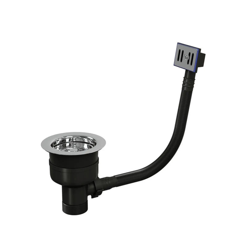 Top Fix Kitchen Sink Strainer Waste With Overflow Polished Chrome