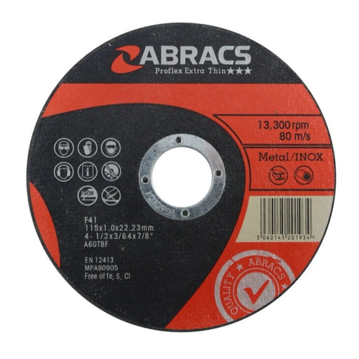 Abracs Proflex Extra Thin Cutting Disc 115mm x 1.0mm x 22.23mm
