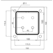 Picardy Bolt-Down Post Support 100x100mm