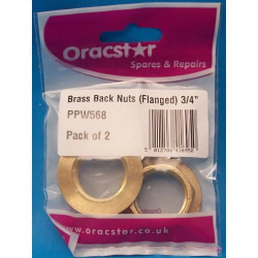 Oracstar Brass Back Nuts Flanged 3/4"
