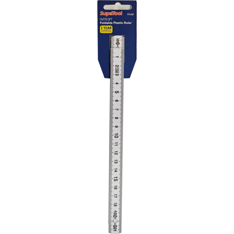 SupaTool Plastic Folding Rule 1m