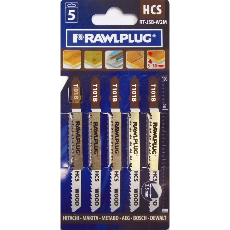 Rawlplug Jigsaw Blades For Wood Medium Pack 5