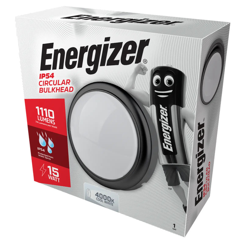 Energizer LED Round Bulkhead IP54 15w 4000k Cool White