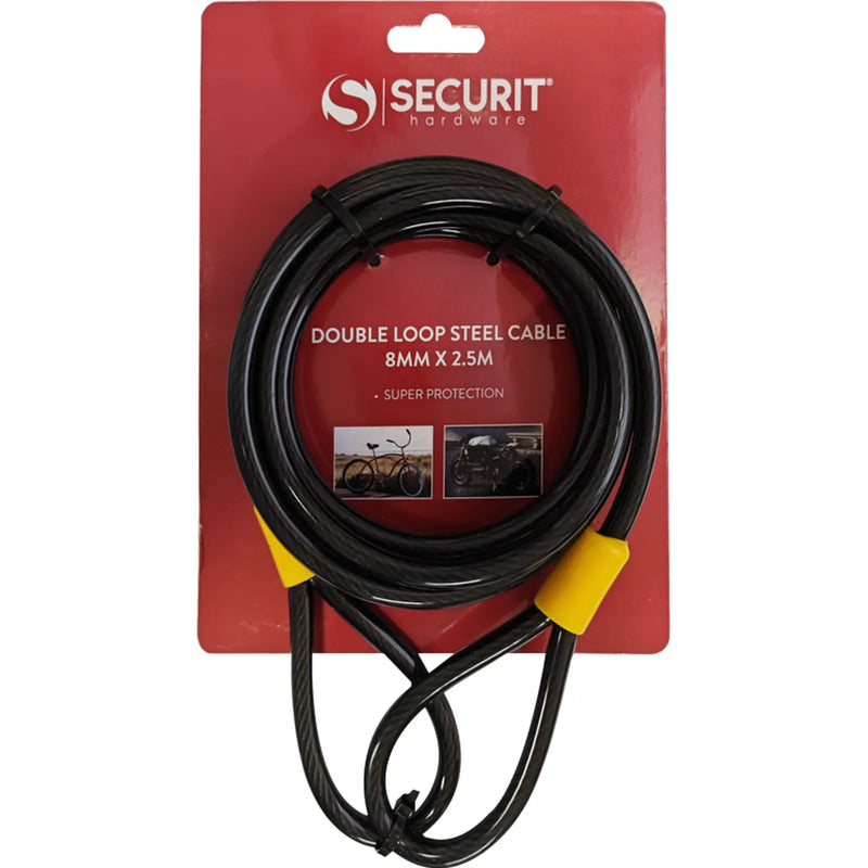 Securit Double Loop Steel Cable 2.5m x 8mm