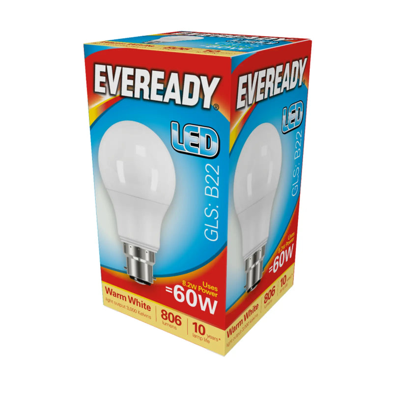 Eveready LED GLS 9.6w 806lm Warm White 3000k B22