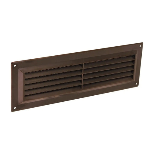 Securit Plastic Louvre Vent Brown Fixed Fly 9x3