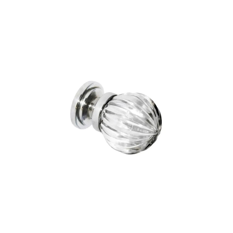 Securit Glass Pumpkin Cupboard Knobs CP 32mm - Pack of 5