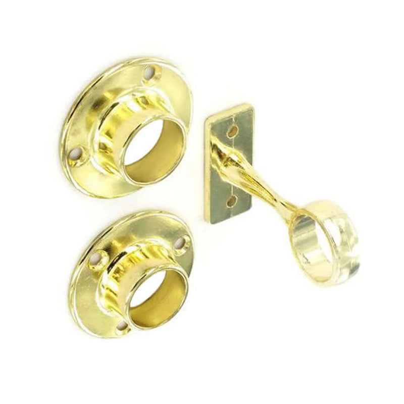 Securit 1 Centre & 2 End Sockets Brass Plated 19mm - Pack of 10