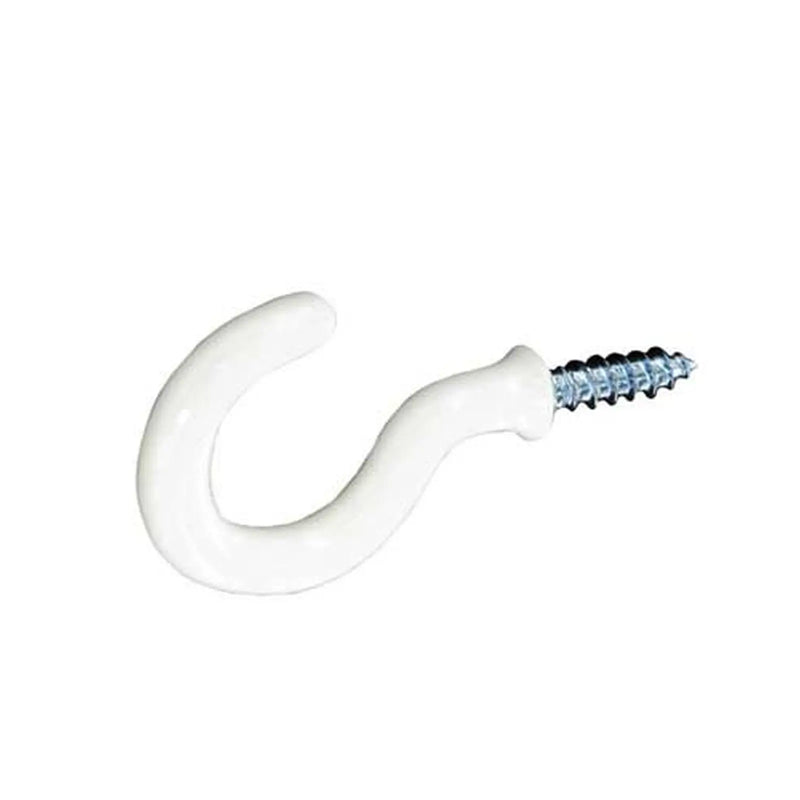 Securit White Plasic Covered Hooks Pack 3 50mm