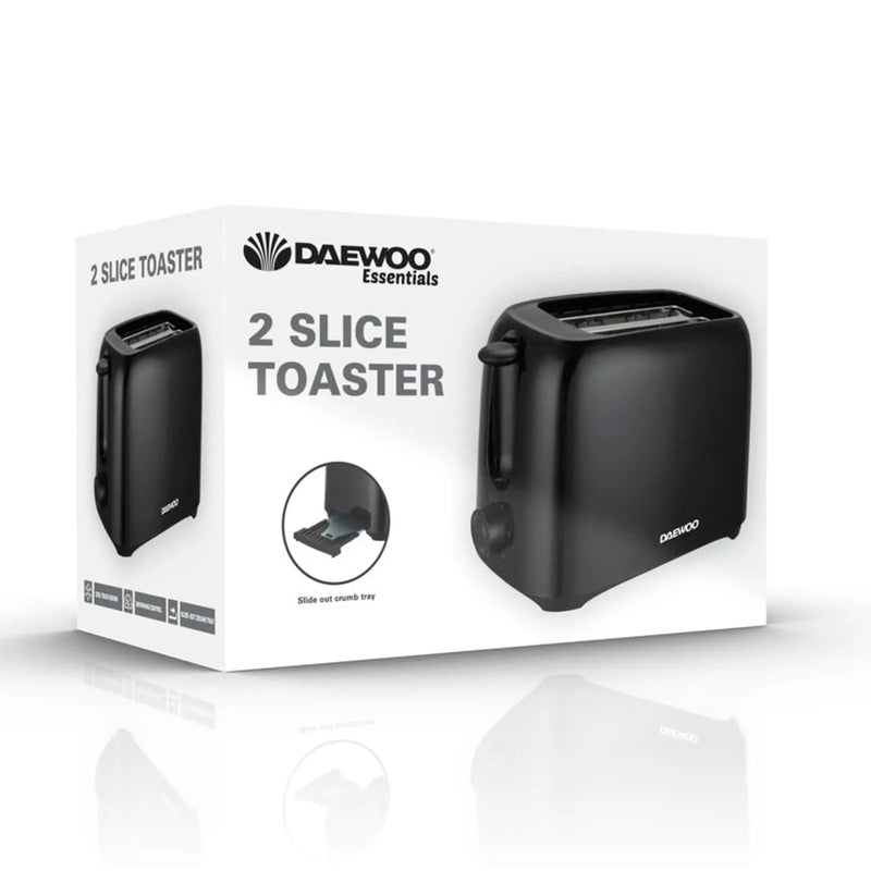 Daewoo Plastic Toaster 2 Slice Black
