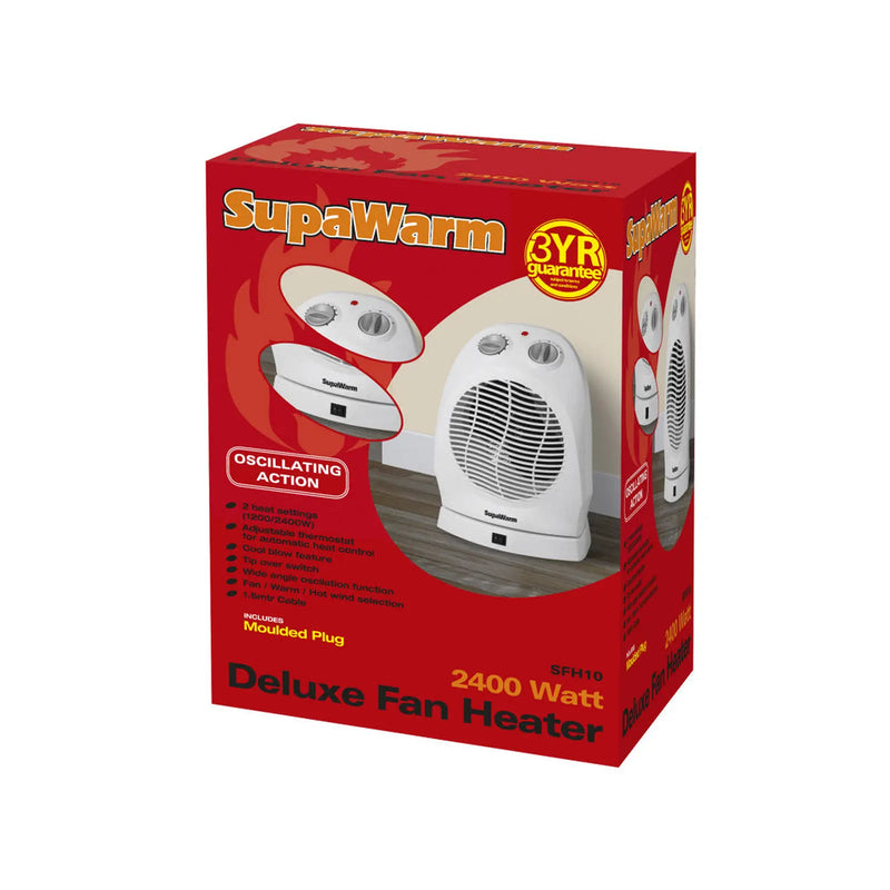 SupaWarm Deluxe Oscillating Fan Heater 2400w