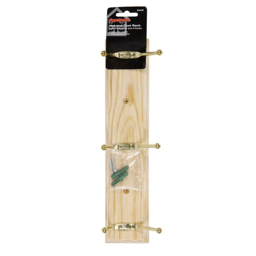 SupaHome Hat and Coat Rack with 3 Hooks Pine Finish