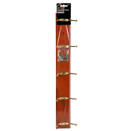 SupaHome Hat and Coat Rack with 5 Hooks Mahogany Finish