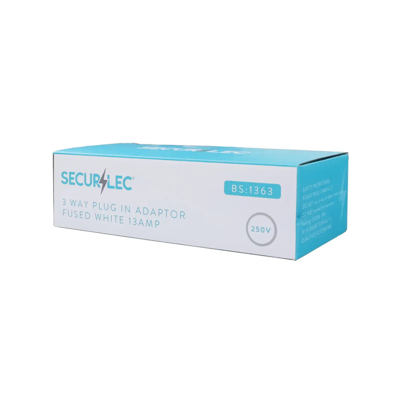 Securlec 2 Way Plug-In Adaptor White 13 Amp Display Box