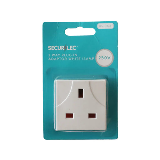 Securlec 13A, 2 Way Adaptor to BS1363/3 Bubble Packed