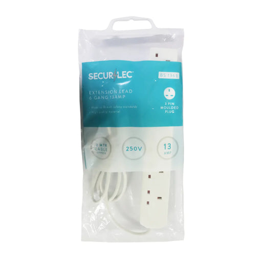 Securlec 6 Gang Extension Lead 2m 13 Amp