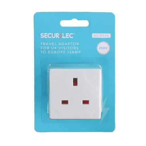 Securlec Travel Adaptor for UK Visitors to Europe 13A 250V