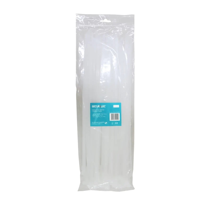 Securlec White Cable Ties 7.6mm x 370mm Pack 100