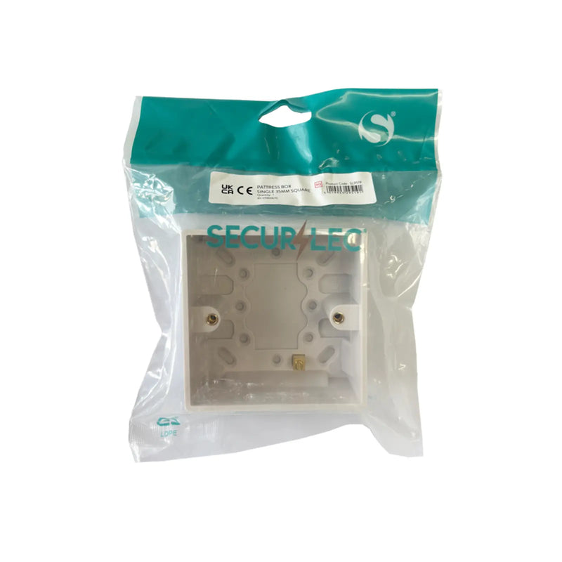Securlec Single Square Pattress Box 35mm