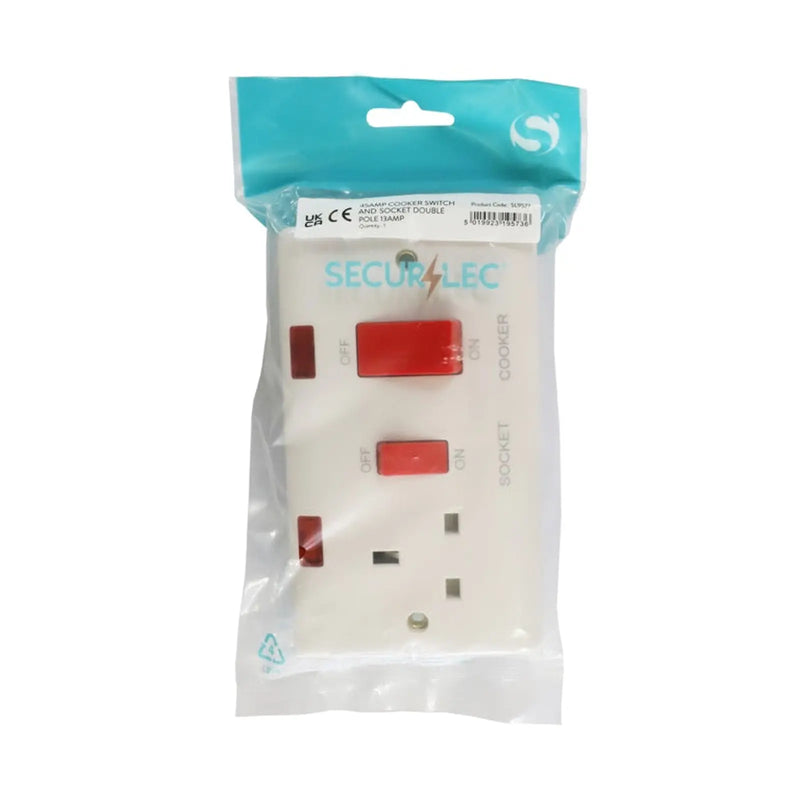 Securlec Cooker Switch & Socket Double Pole Round Edge