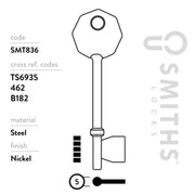 Smiths Locks Asec Mortice Key Blank Pack 10