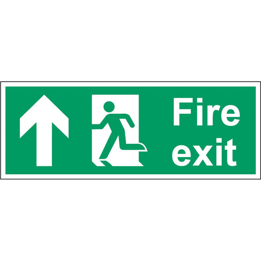 Securit Fire Exit Arrow Up 400mmx150mm
