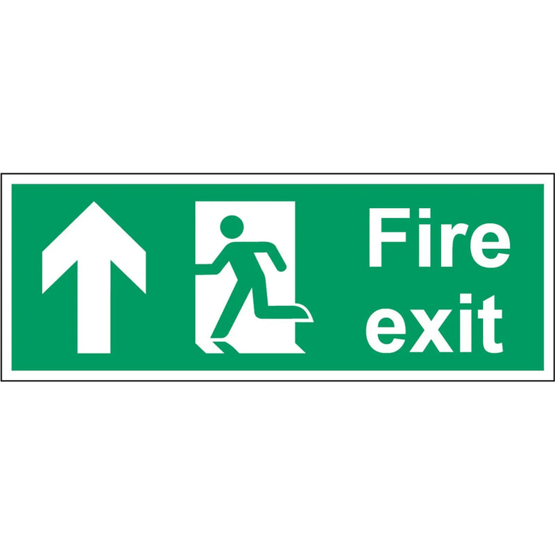 Securit Fire Exit Arrow Up 400mmx150mm