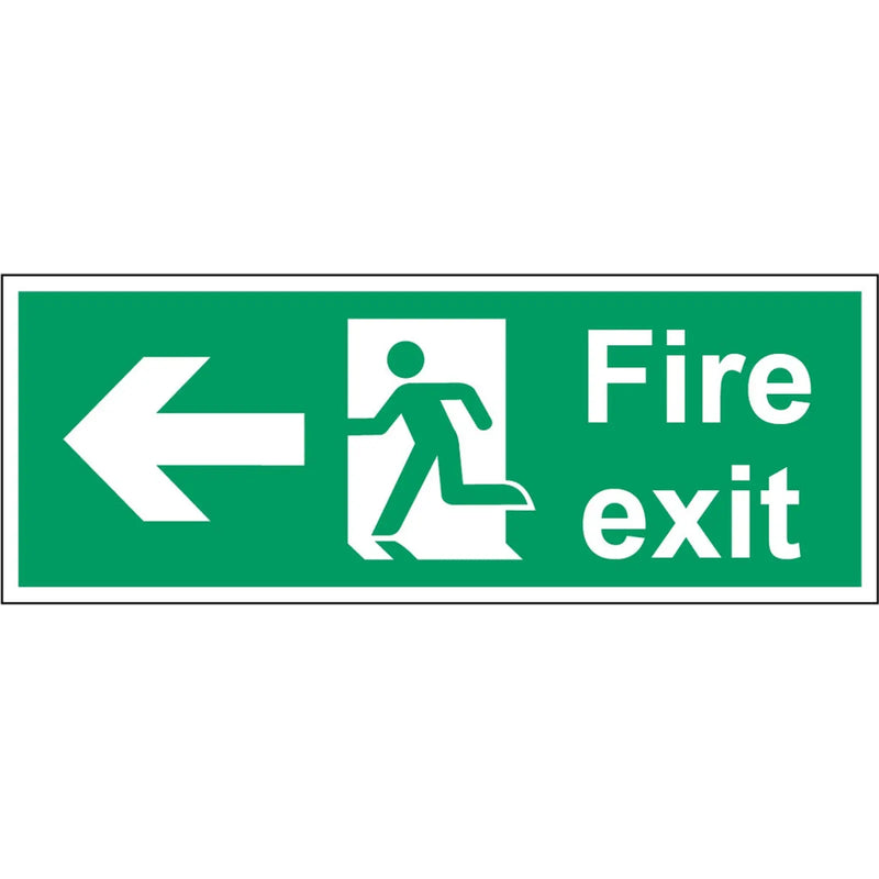 Securit Fire Exit Arrow Left 400mmx150mm