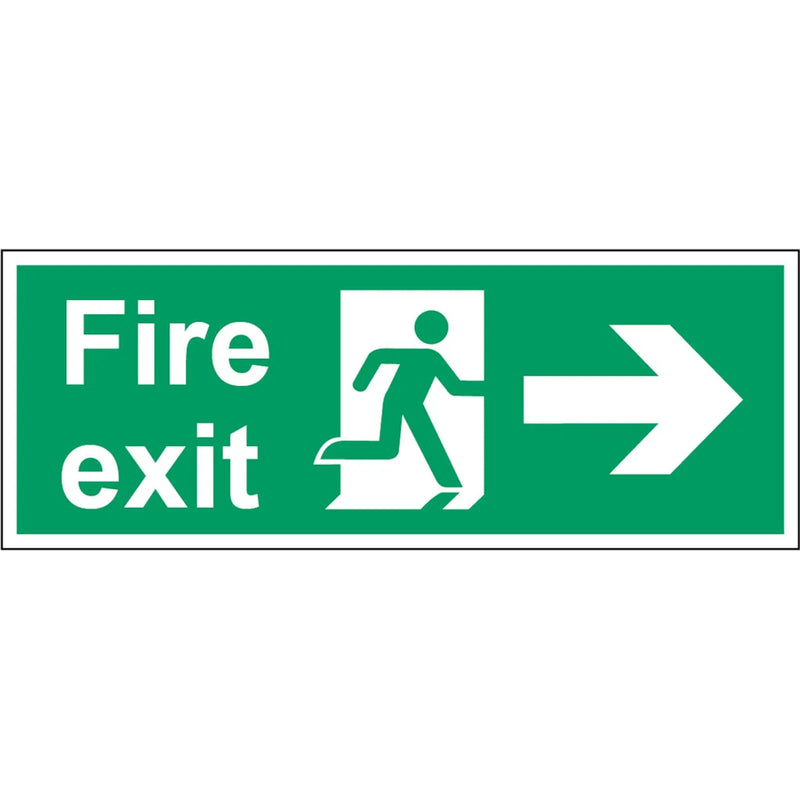 Securit Fire Exit Arrow Right 400mmx150mm
