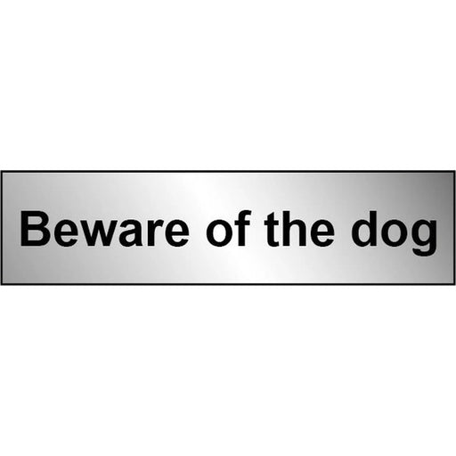 Securit Metal Effect Beware 200mmx50mm