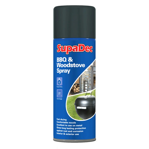 SupaDec BBQ & Woodstove Spray Black 400ml