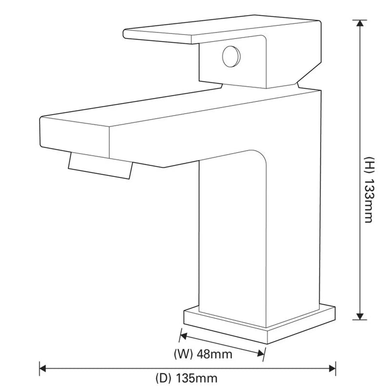 SP Ellen Cloakroom Basin Mixer Tap W: 48mm H: 133mm D: 135mm