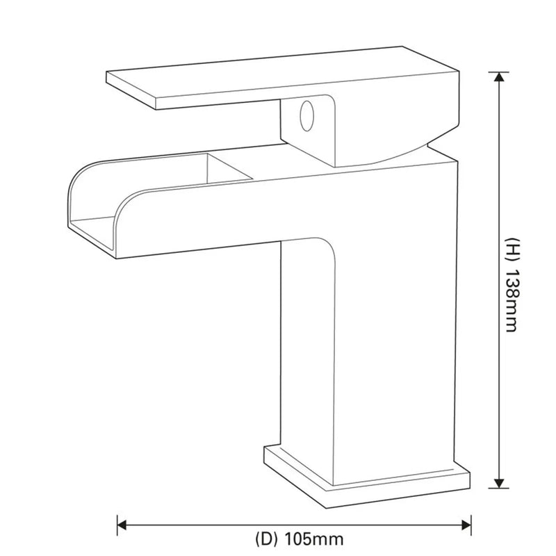 SP Cascade Mono Basin Mixer Tap H: 138mm D: 133mm