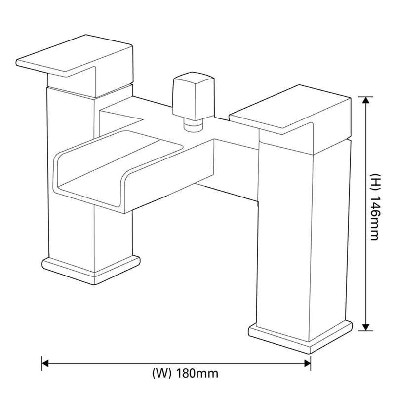 SP Cascade Bath Filler Tap H: 146mm D: 180mm