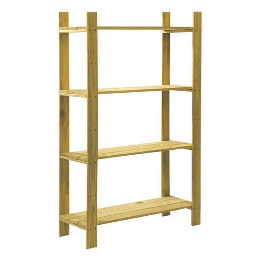 Core Natural Wood 4 Shelf Slatted Storage Unit 1200 x 800 x 300mm