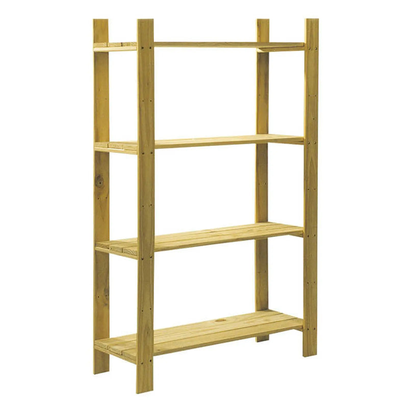 Core Natural Wood 4 Shelf Slatted Storage Unit 1200 x 800 x 300mm