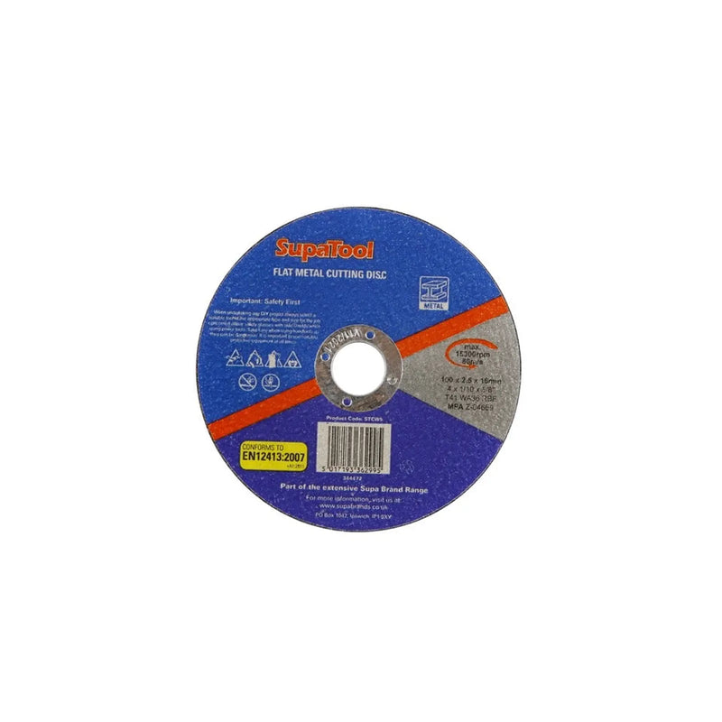 SupaTool Flat Metal Cutting Disc 100mmx2.5mm