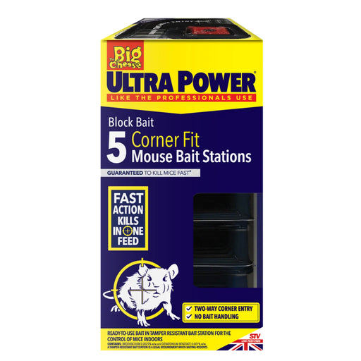 Ultra Power Corner Fit Mouse Bait Station Pack 5