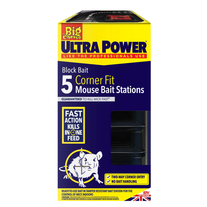 Ultra Power Corner Fit Mouse Bait Station Pack 5