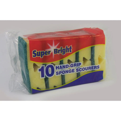 Superbright Hand Grip Sponge Scourers Pack 10