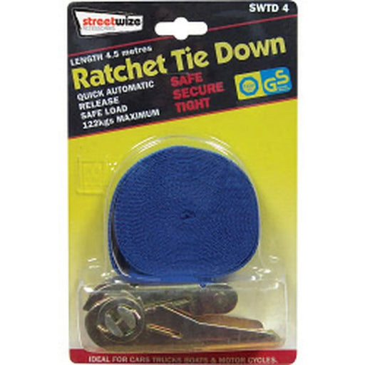 Streetwize Ratchet Tie Down 4.5m