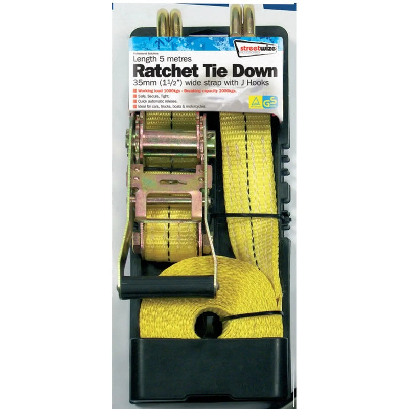 Streetwize Heavy Duty Commercial Ratchet Tie Down 5m